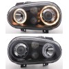 Φανάρια εμπρός Vw Golf IV R32 angel eyes - μαύρα , χωρίς λάμπες (Η7) - σετ 2τμχ.
