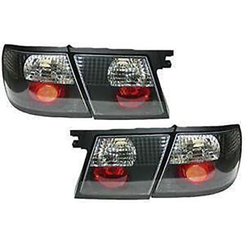 Πίσω φανάρια Nissan Primera P11 /W11 (1996-1999) 5πορτό - μαύρα - σετ 2τμχ.