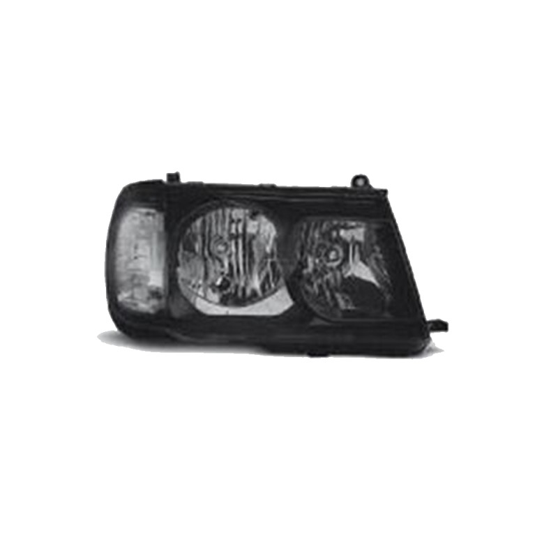 Φανάρια εμπρός Toyota Land Cruiser FJ100 (1998-2004) - μαύρα , με λάμπες (Η 7 ) - σετ 2τμχ.