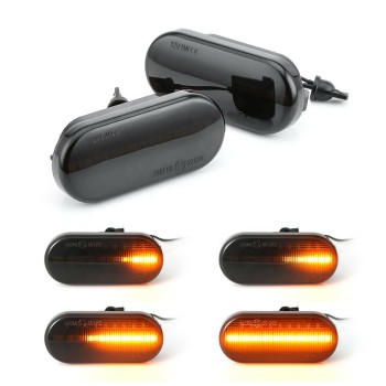 Led φλας φτερού Peugeot 107, 206, 307 / Citroen C1, C2, C3, C5, Xsara / Toyota Aygo - φιμέ με τρεχούμενο φλας - σετ 2τμχ.
