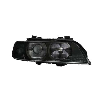 Φανάρια εμπρός BMW E39 (1995-2000) - μαύρο φλας , με λάμπες (Η1) - σετ 2τμχ.