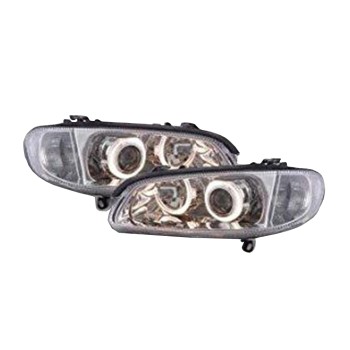 Φανάρια εμπρός Opel Omega B (1994-1999) angel eyes - chrome , χωρίς λάμπες (Η7) - σετ 2τμχ.