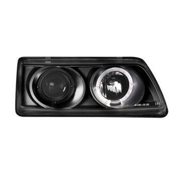 Φανάρια εμπρός Honda CRX (1990-1991) angel eyes - κόκκινα , με λάμπες (Η1) - σετ 2τμχ.