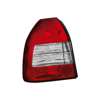 Πίσω φανάρια Honda Civic 3D (1996-2001) - κόκκινα / chrome - σετ 2τμχ.