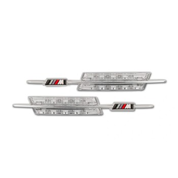Led φλας BMW E46 / E60 / E90 M-look (2003-2008) - χρωμίου - σετ 2τμχ.