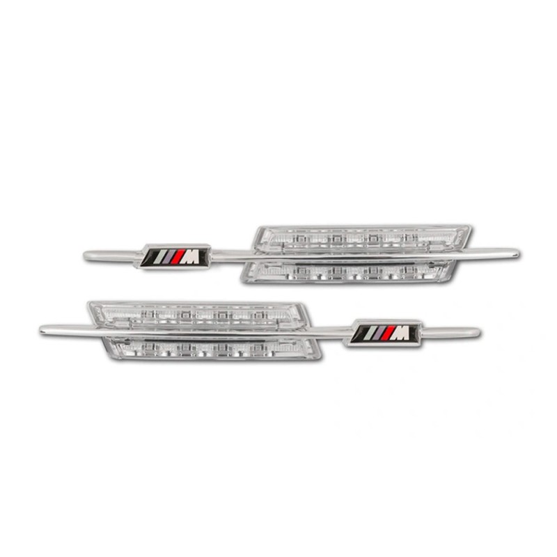 Led φλας BMW E46 / E60 / E90 M-look (2003-2008) - χρωμίου - σετ 2τμχ.