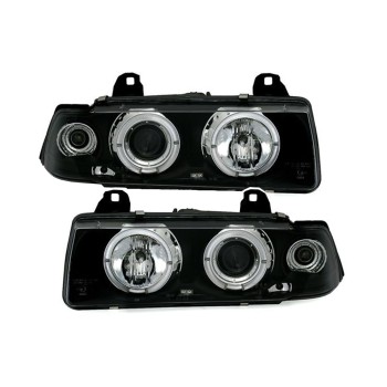 Φανάρια εμπρός Bmw E36 (1991-1999) angel eyes - 2D coupe - μαύρα , με λάμπες (Η1) - σετ 2τμχ. Φανάρια εμπρός Bmw E36 (1991-1999) angel eyes - 2D coupe - μαύρα , με λάμπες (Η1) - σετ 2τμχ.