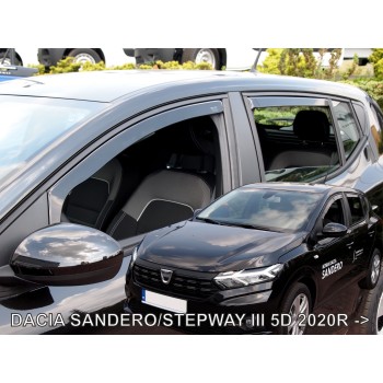 Ανεμοθραύστες Dacia Sandero / Stepway (2020+) 5 πορτο - 4 τμχ. εμπρός και πίσω, Heko