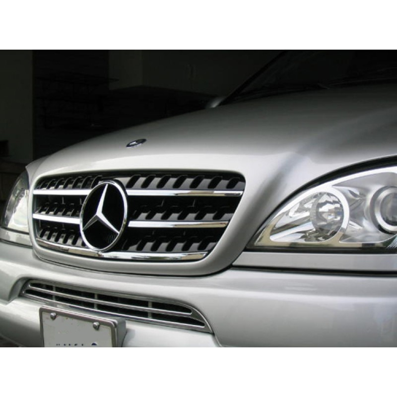 Μάσκα Mercedes ML W163 (W164 design) (1998-2005) -μαύρη με πλαίσιο χρωμίου