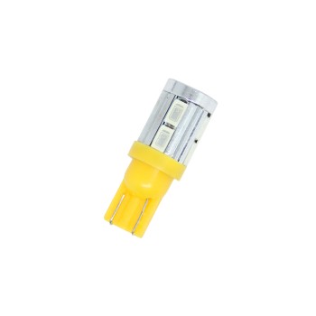 Led λάμπα τύπου Τ10 5W με 10 SMD 5630 led - κατάλληλη για φώτα ημέρας - κίτρινη - 1τμχ.