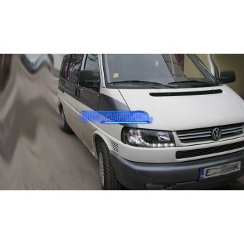 Φανάρια εμπρός Vw Transporter T4 (1997-2003) led , μαύρα , με λάμπες (Η1) - σετ 2τμχ.