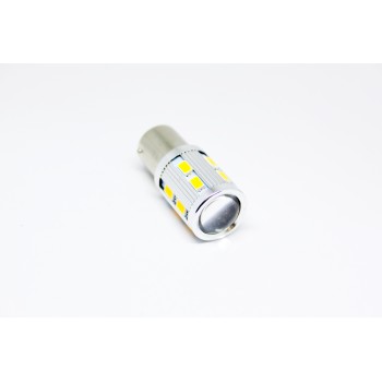Led λάμπα BA15S με 16 ultra bright led και προτζέκτορα μονού φωτισμού πορτοκαλί - 1τμχ.