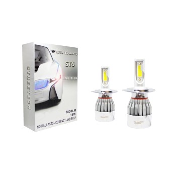 Led λάμπες H4 για μεσαία και μεγάλα φώτα 7600 lumen , 36 Watt - COB 6000K - 2τμχ. Led λάμπες H4 για μεσαία και μεγάλα φώτα 7600 lumen , 36 Watt - COB 6000K - 2τμχ.