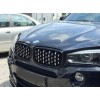 Μάσκα BMW X5 F15 / X6 F16 (2013+) - γυαλιστερή - Diamond design χρωμίου/μαύρη - 2 τμχ.