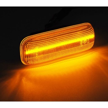 Led φλας φτερού Mercedes ML W163 (1999-2005) - χρωμίου με τρεχούμενο φλας - σετ 2 τμχ.