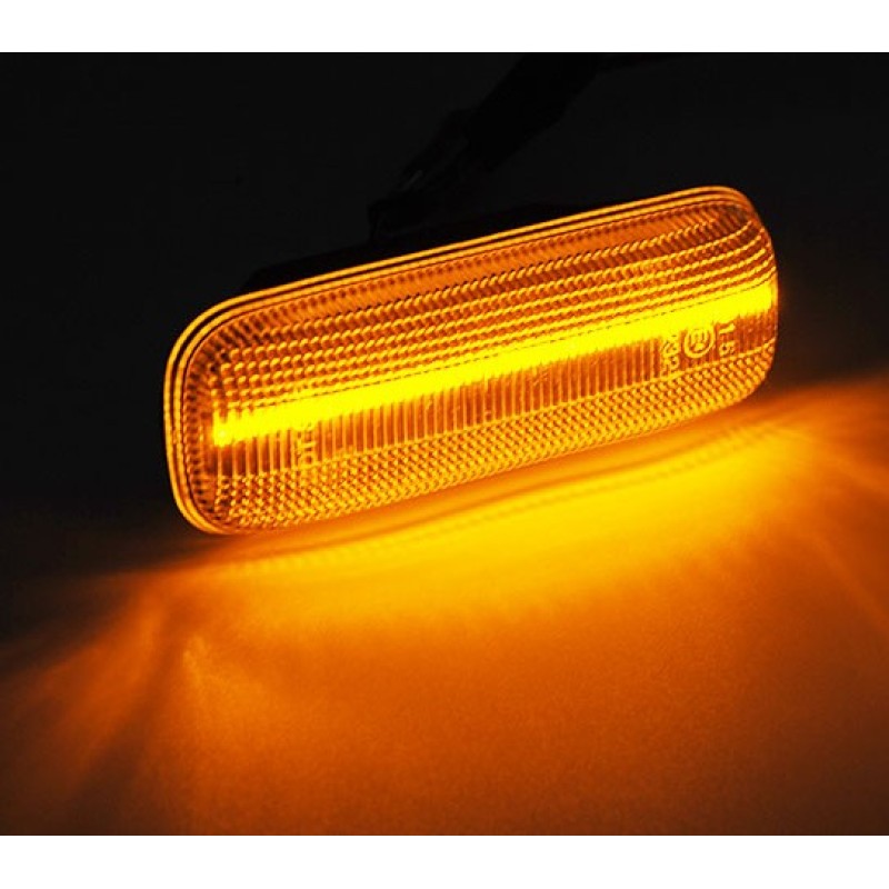Led φλας φτερού Mercedes ML W163 (1999-2005) - χρωμίου με τρεχούμενο φλας - σετ 2 τμχ.