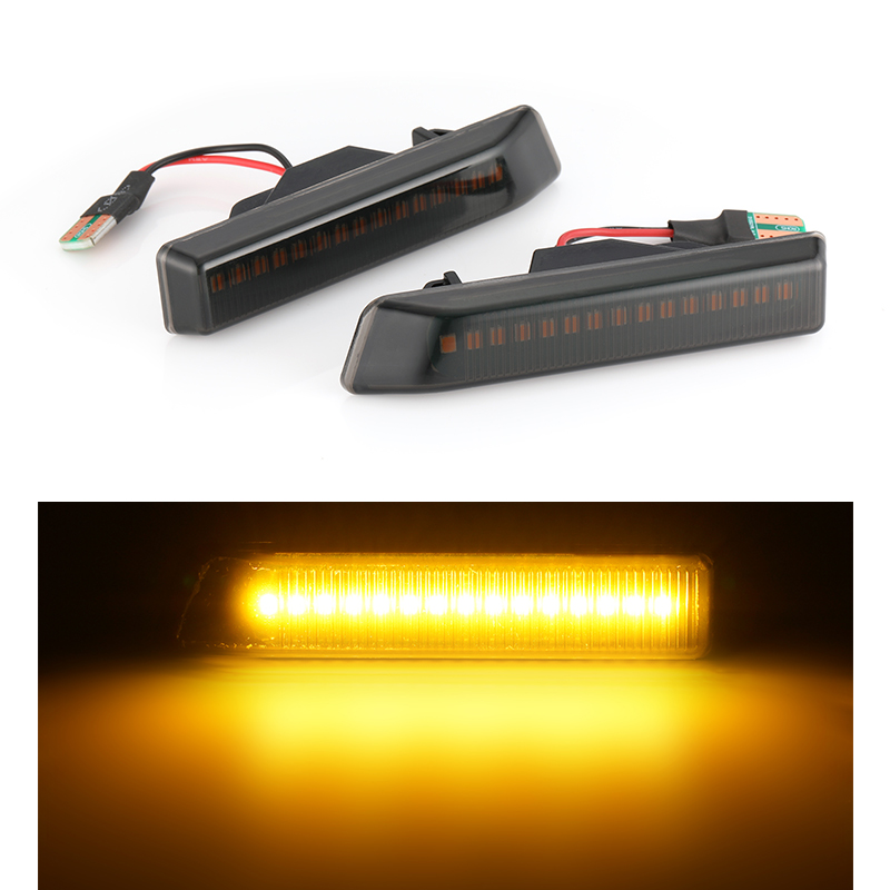 Led φλας φτερού BMW E36 / E53 (1999-2006) - φιμέ με τρεχούμενο φλας - σετ 2τμχ.