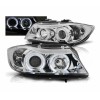 Φανάρια εμπρός BMW E90 (2005-2009) angel eyes - chrome, χωρίς λάμπες (Η7) - σετ 2τμχ.