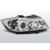 Φανάρια εμπρός BMW E90 (2005-2009) angel eyes - chrome, χωρίς λάμπες (Η7) - σετ 2τμχ.