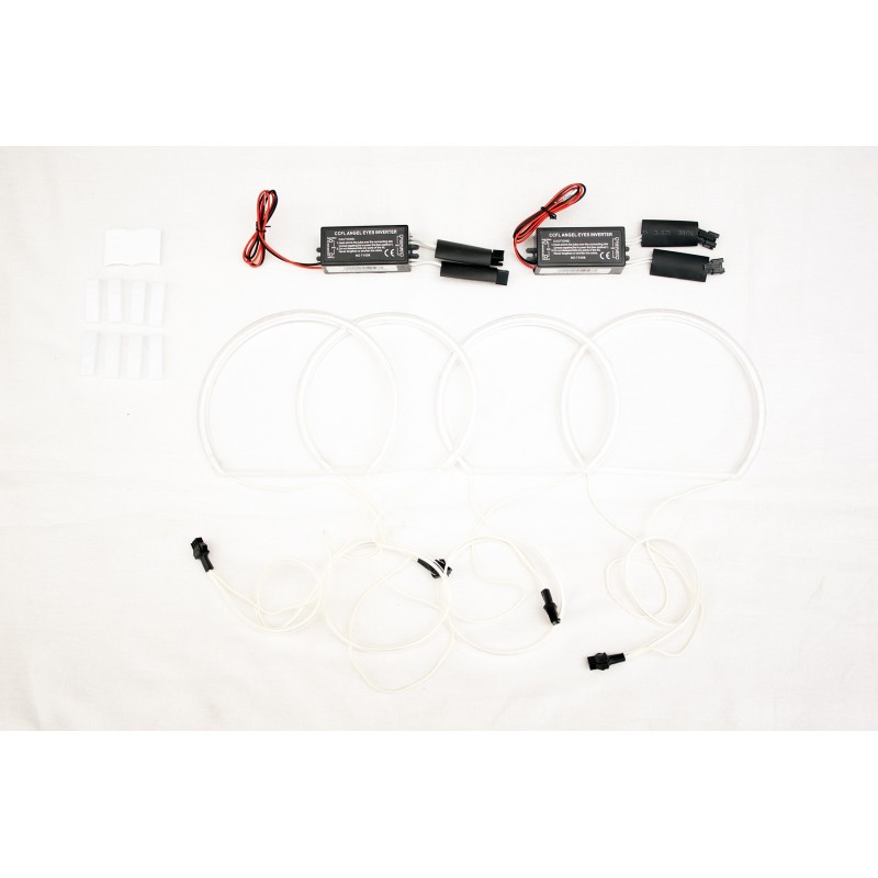 Δαχτυλίδια BMW E46 coupe (1998-2003) / BMW E46 Sedan, Combi (1998-2005) angel eyes με 4 μεγάλα δαχτυλίδια 144mm - Λευκό χρώμα