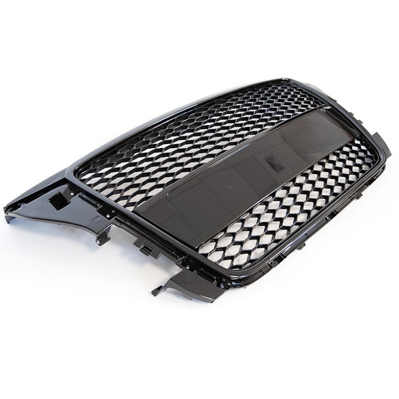 Μάσκα Audi A3 (2008-2013) με βάση για σήμα - RS-Look μαύρη γυαλιστερή