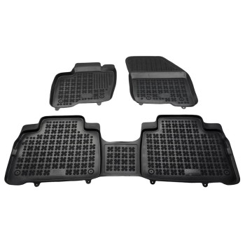 Λαστιχένια πατάκια FORD Galaxy III (2015-2023) / FORD S-Max II (2015+) - τύπου σκαφάκι - 3τμχ., Rezaw Plast