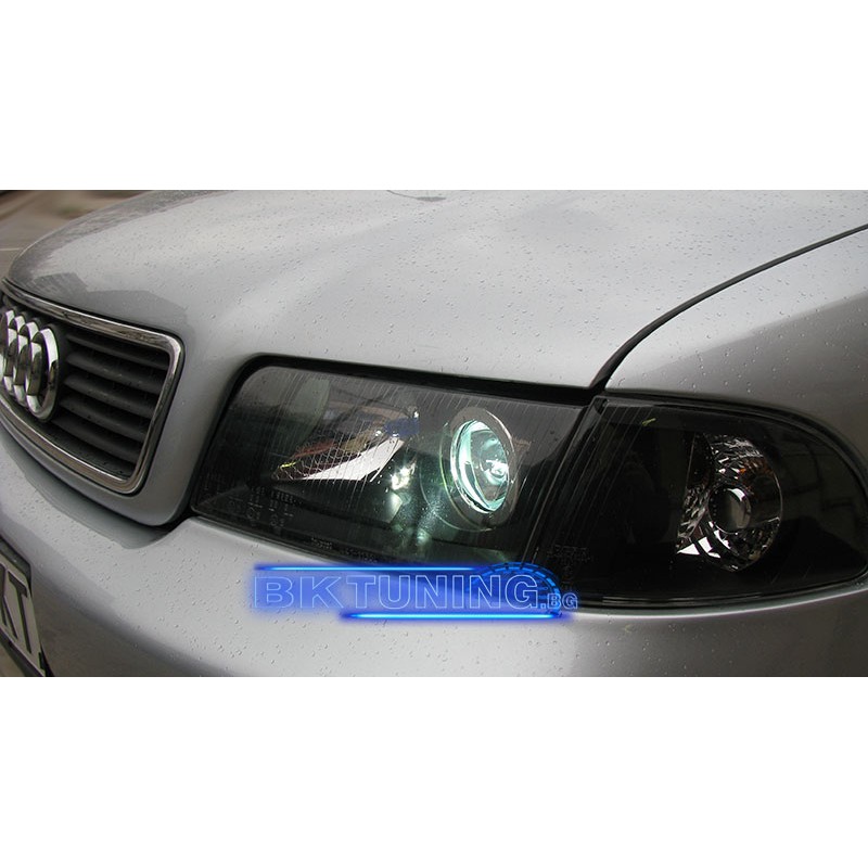 Φανάρια εμπρός Audi A4 (1995-1999) - μαύρα , χωρίς λάμπες (Η7) - σετ 2τμχ.