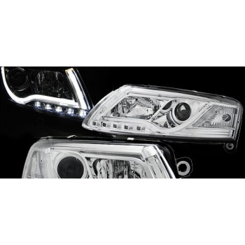 Φανάρια εμπρός Audi A6 4F (2004-2008) led lightbar - chrome , με λάμπες (Η1) - σετ 2τμχ. Φανάρια εμπρός Audi A6 4F (2004-2008) led lightbar - chrome , με λάμπες (Η1) - σετ 2τμχ.