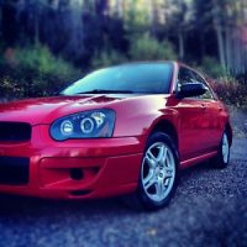 Φανάρια εμπρός Subaru Impreza (2002-2005) led angel eyes - μαύρα , με λάμπες (Η1) - σετ 2τμχ.