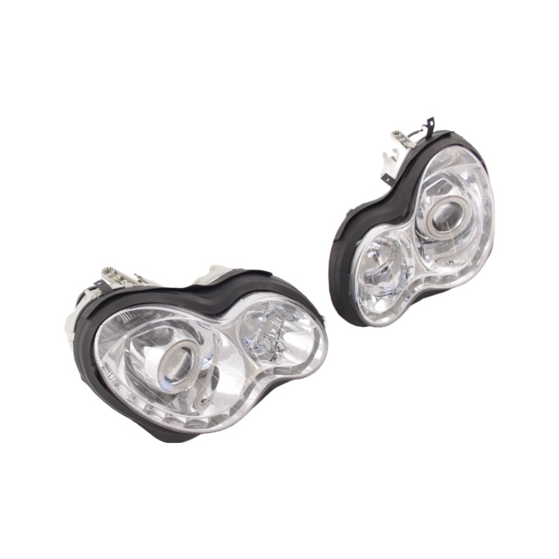 Φανάρια εμπρός Mercedes C-CLASS W203 (2000-2004) led , με λάμπες (Η1) - σετ 2τμχ.