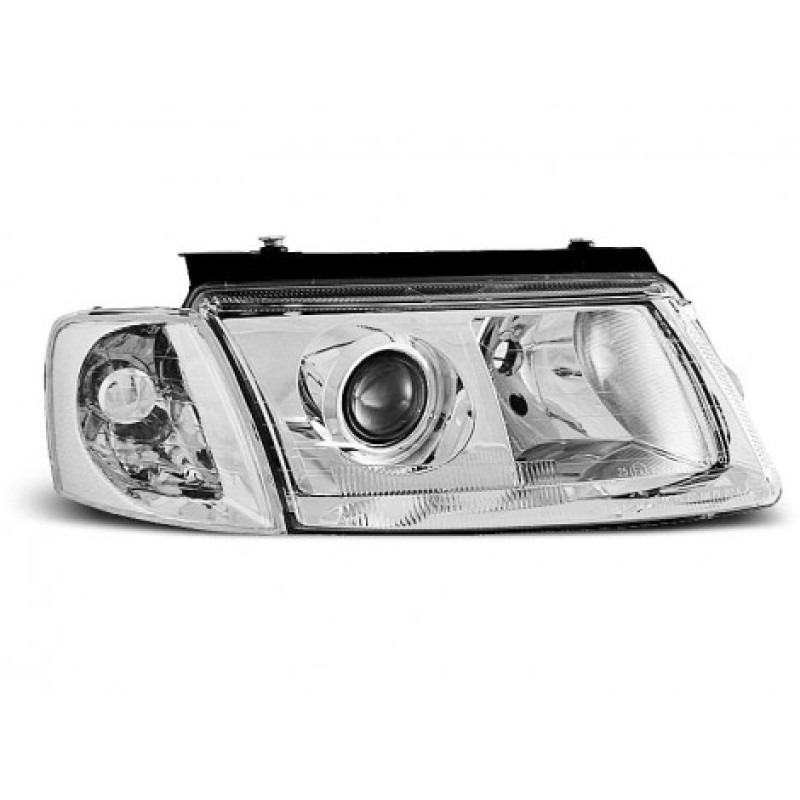 Φανάρια εμπρός Vw Passat B5 (1997-2000) chrome με προτζέκτορες - σετ 2τμχ.