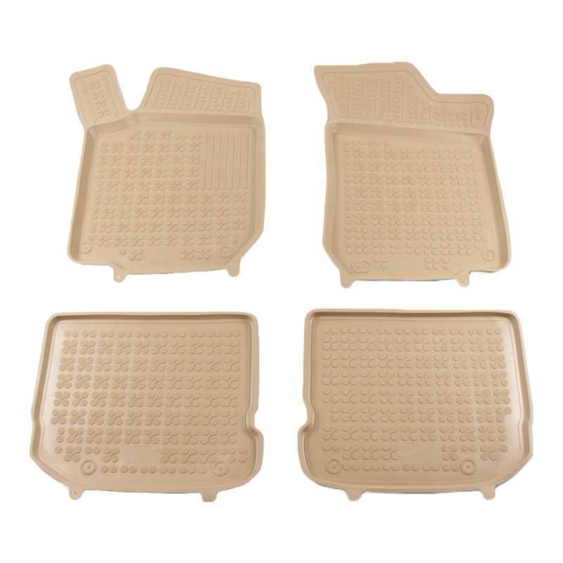 Λαστιχένια πατάκια Wv Golf 4 / Wv Bora / VW Beetle / VW Jetta / Skoda Octavia 1 (1997-2010) / Seat Leon και Toledo (1999-2005) - τύπου σκαφάκι - μπεζ - 4τμχ., Rezaw Plast