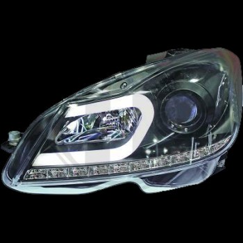 Φανάρια εμπρός Mercedes C-CLASS W204 (2011-2014) led lightbar , με λάμπες (Η1) - σετ 2τμχ.