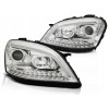 Φανάρια εμπρός Mercedes ML W164 (2005-2008) led chrome με τρεχούμενο φλας - σετ 2τμχ.