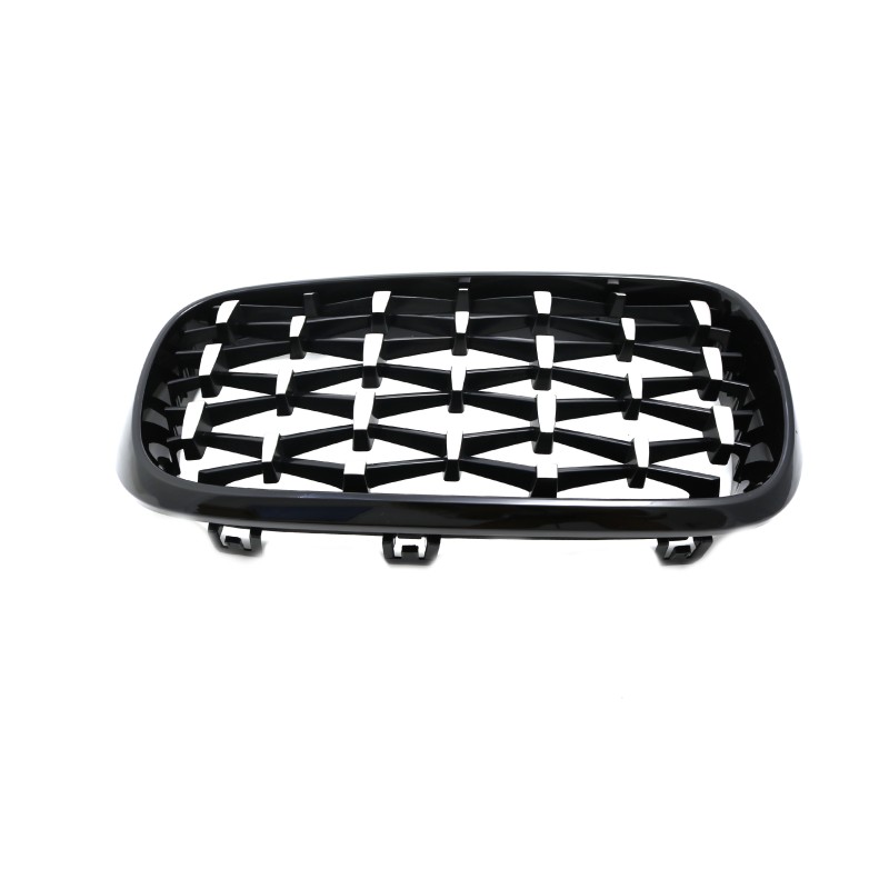 Μάσκα BMW X5 F15 / X6 F16 (2013+) - γυαλιστερή - Diamond design χρωμίου/μαύρη - 2 τμχ.