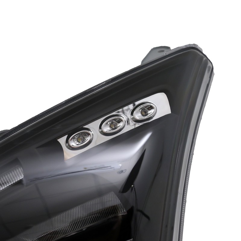 Φανάρια εμπρός Toyota Land Cruiser 120 (2003-2009) angel eyes - μαύρα , με λάμπες (Η7) - σετ 2τμχ.