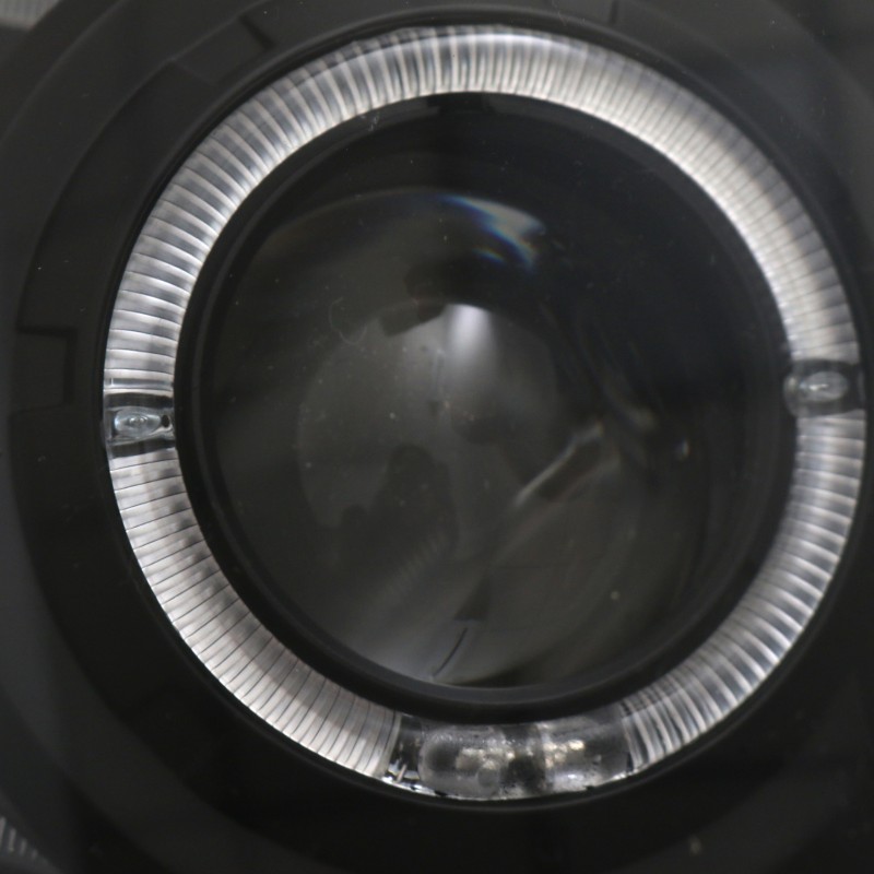 Φανάρια εμπρός Toyota Land Cruiser 120 (2003-2009) angel eyes - μαύρα , με λάμπες (Η7) - σετ 2τμχ.