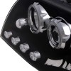 Φανάρια εμπρός Mitsubishi Pajero (2001-2006) - μαύρα , με λάμπες (Η1) - σετ 2τμχ.