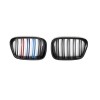 Καρδιές μάσκας BMW E39 (1995-2003) με διπλή γρίλια - tri color - 2τμχ.