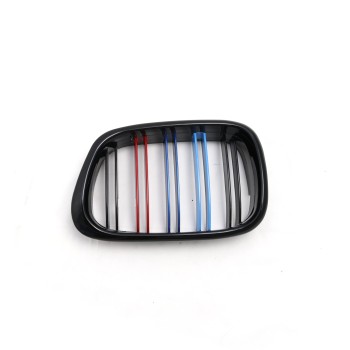Καρδιές μάσκας BMW E39 (1995-2003) με διπλή γρίλια - tri color - 2τμχ.