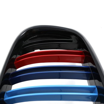 Καρδιές μάσκας BMW E39 (1995-2003) με διπλή γρίλια - tri color - 2τμχ.