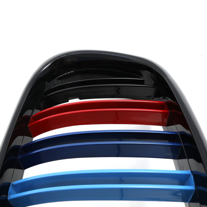 Καρδιές μάσκας BMW E39 (1995-2003) με διπλή γρίλια - tri color - 2τμχ.