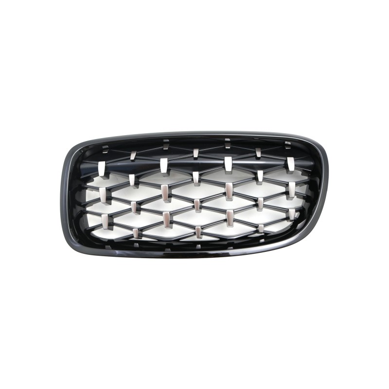 Μάσκα BMW F30 (2011-2019) - γυαλιστερή - Diamond Design - χρωμίου/μαύρη - 2τμχ.