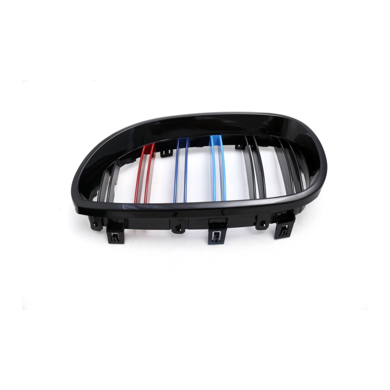 Καρδιές μάσκας BMW E60 με διπλή γρίλια (2005-2010) - tri color - 2τμχ.