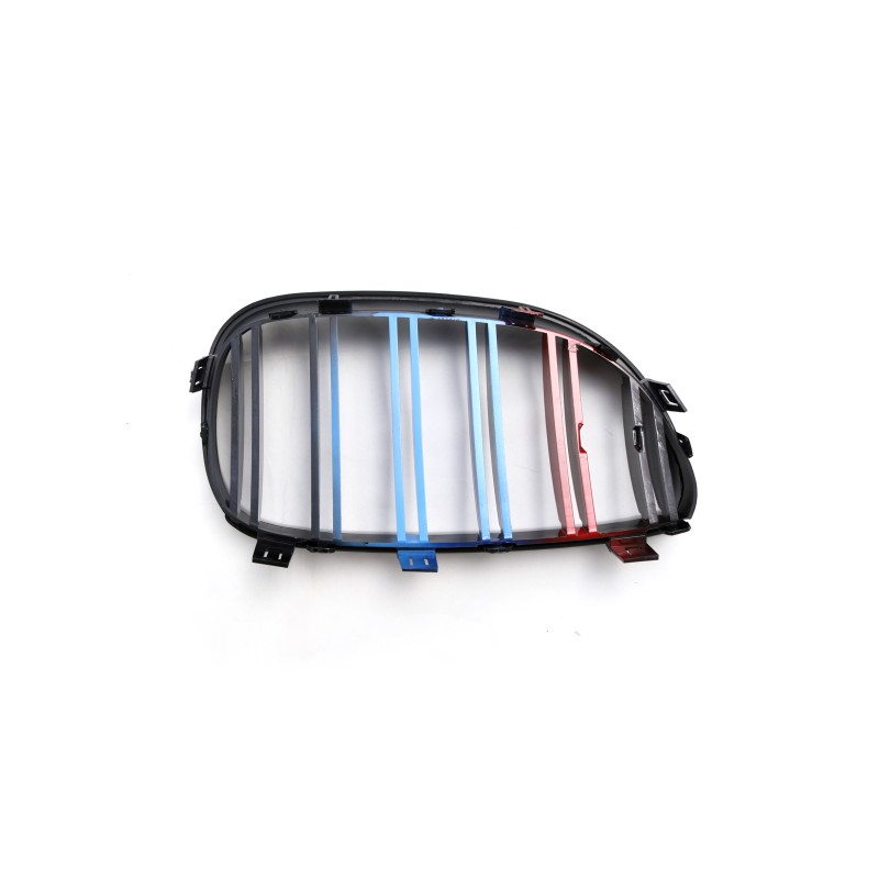 Καρδιές μάσκας BMW E60 με διπλή γρίλια (2005-2010) - tri color - 2τμχ.