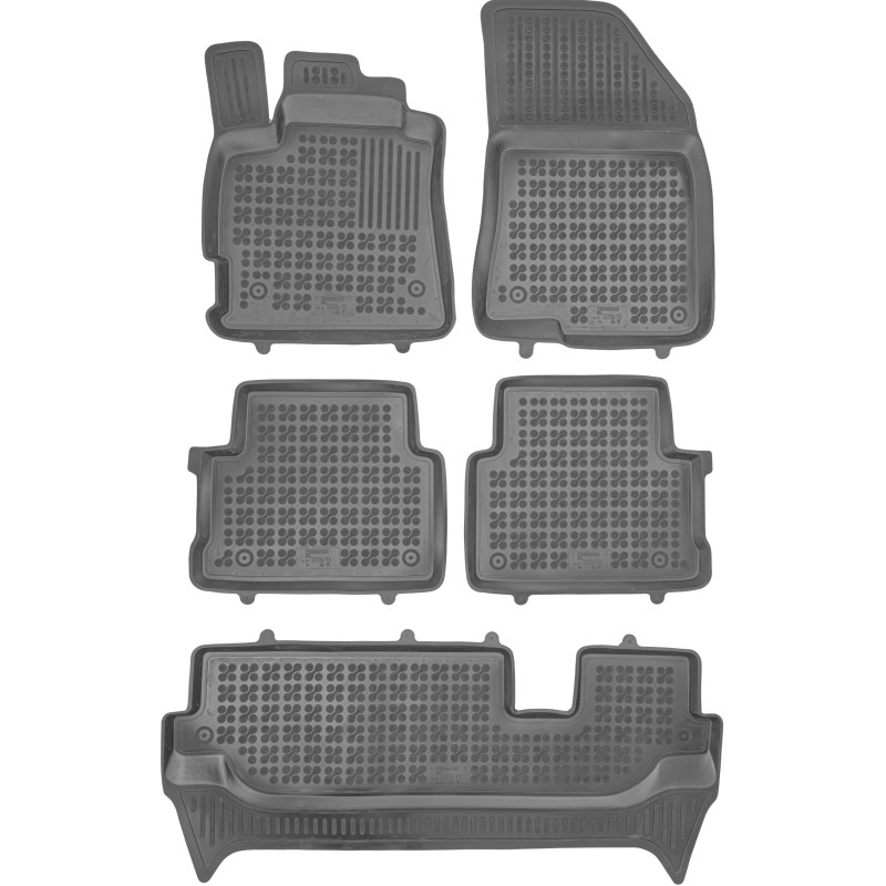 Λαστιχένια πατάκια DACIA Jogger (2021+) 7 seats τύπου σκαφάκι - 5τμχ., Rezaw Plast