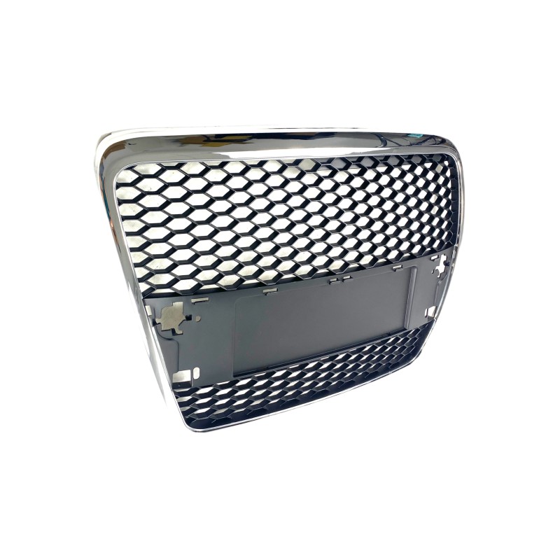 Μάσκα Audi A6 C6 (2004-2008) - με πλαίσιο χρωμίου RS Look, χωρίς σήμα