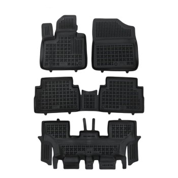 Λαστιχένια πατάκια Hyundai Santa Fe Hybrid version 7 passenger, 4x4 (2020-2024) τύπου σκαφάκι - 4τμχ., Rezaw Plast