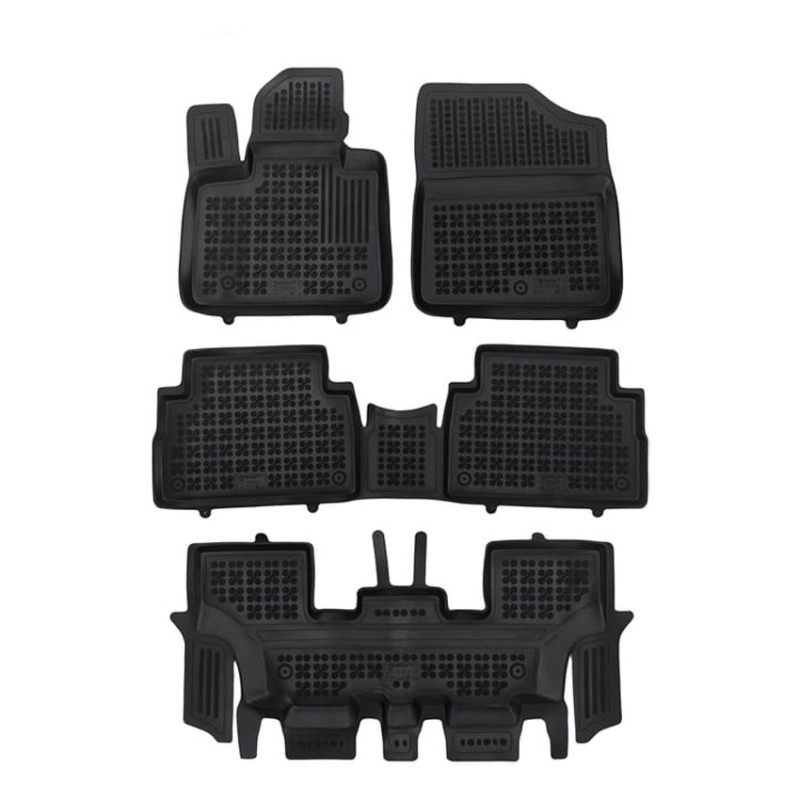 Λαστιχένια πατάκια Hyundai Santa Fe Hybrid version 7 passenger, 4x4 (2020-2024) τύπου σκαφάκι - 4τμχ., Rezaw Plast