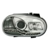 Φανάρια εμπρός Vw Golf IV devil eyes - chrome , με λάμπες (Η1) led - σετ 2τμχ.
